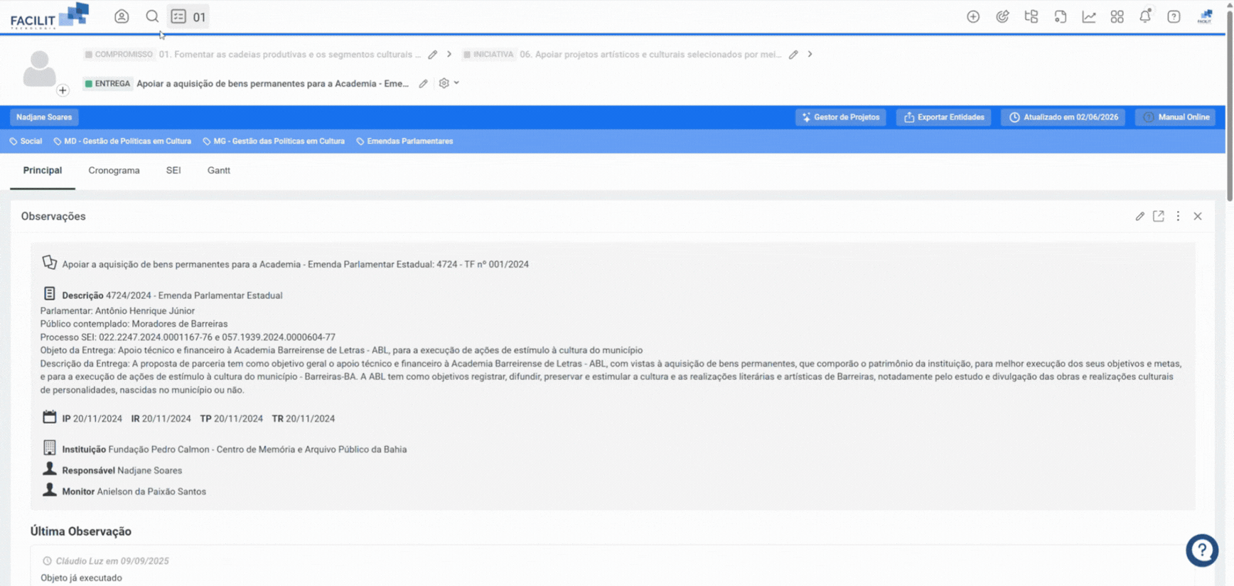 Painel do Gestor Inteligente com recomendações de IA